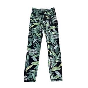 NWT Bebe Sport Tropical Leaf Print High Rise Leggings Small Workout Yoga Pants
